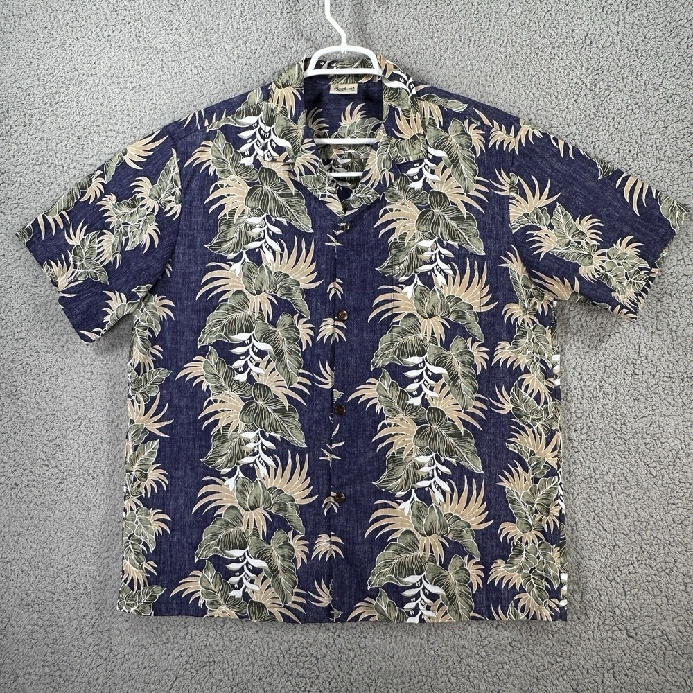 Royal Creations Shirt Mens XL Hawaiian Floral Button Up Pocket USA‎ Tropical Dad